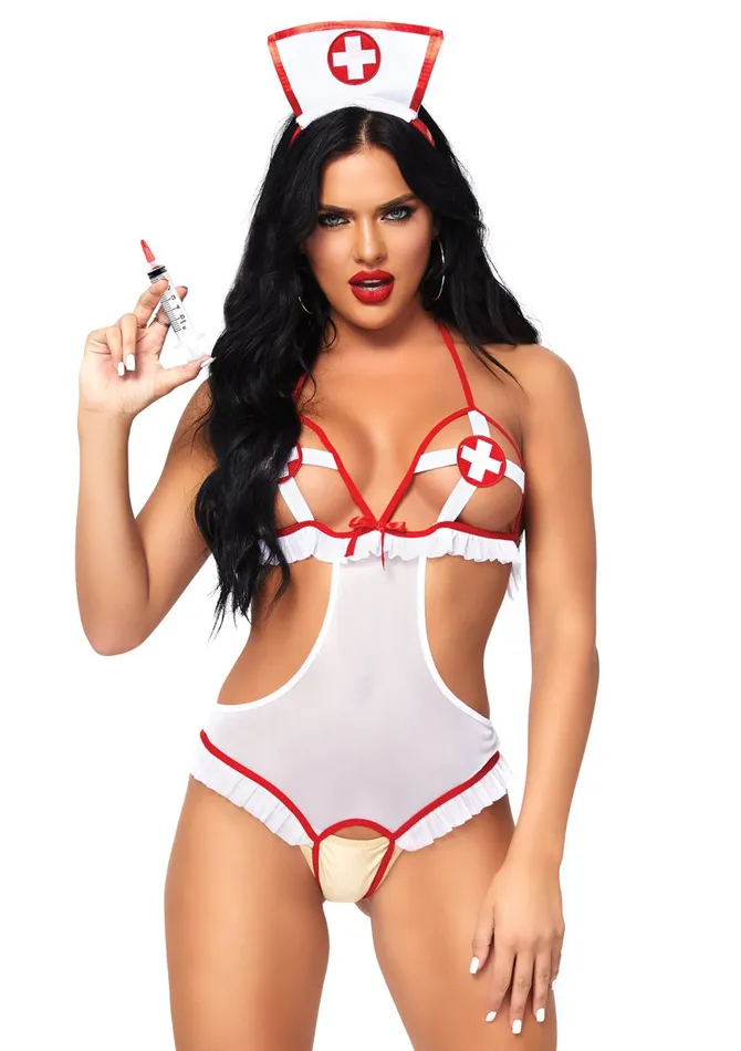 2 Pc Naughty Nurse One Size Leg Avenue Vibrators