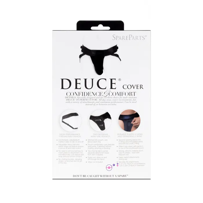 SpareParts Deuce Cover Undwr Harness Black Double Strap Size B Nylon SpareParts HardWear Female Sex Toys