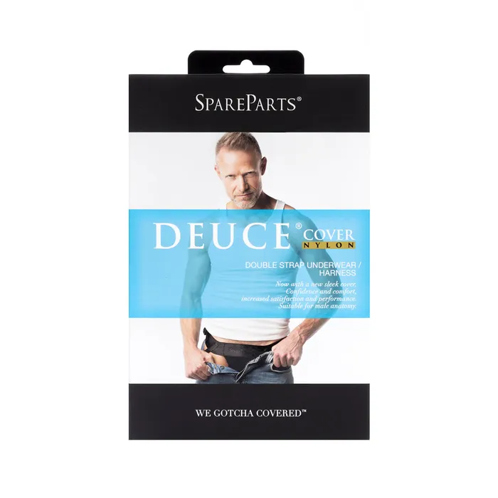 SpareParts Deuce Cover Undwr Harness Black Double Strap Size B Nylon SpareParts HardWear Female Sex Toys