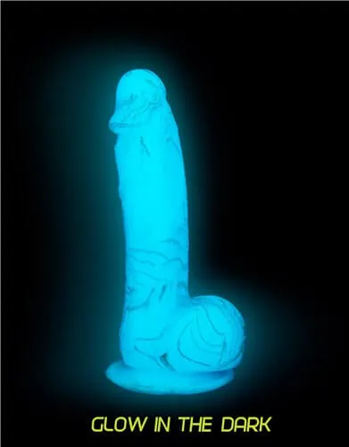 BMS Enterprises Dildos Addiction 100 Silicone Luke 75 inches Blue Glow In The Dark