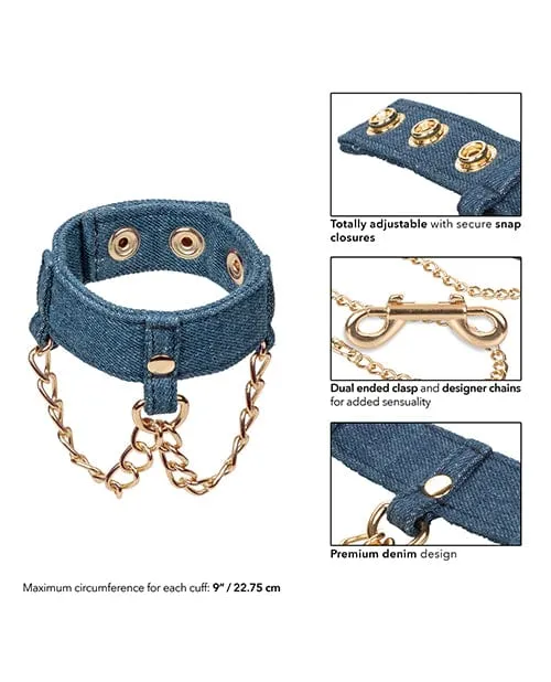 Couples Ride em Premium Denim Collection Wrist Cuffs CalExotics
