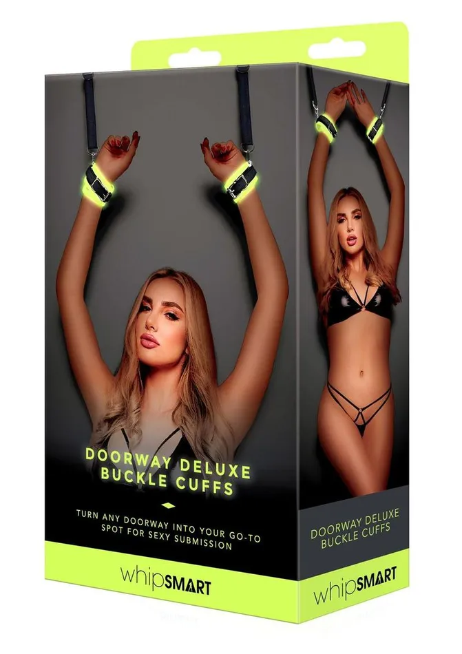 Dildos Whipsmart WhipSmart Glow In The Dark Doorway Deluxe Buckle Cuffs