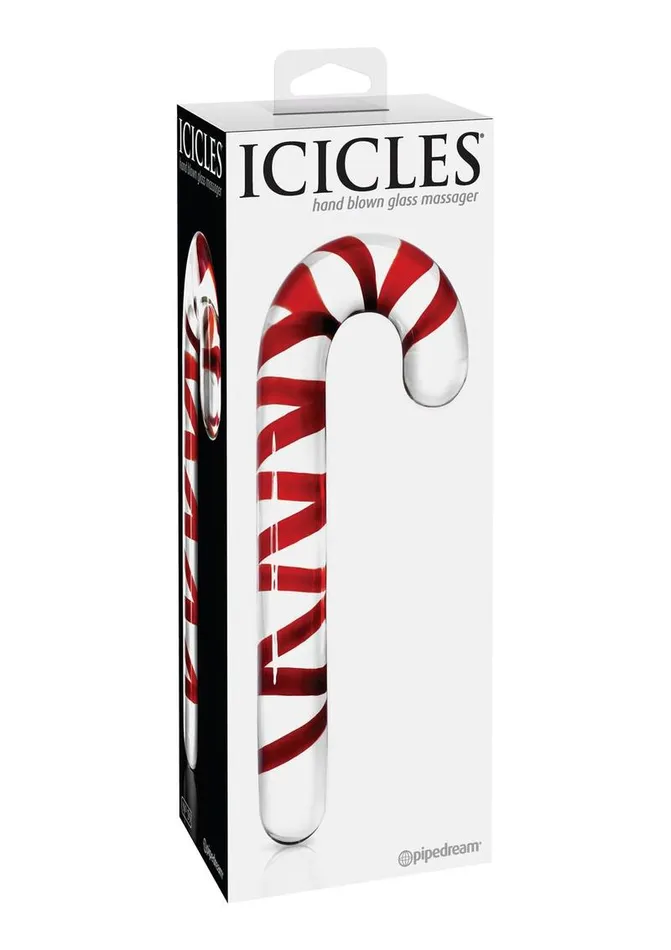 Icicles Dildos Icicles No 59 Candy Cane Glass Massager Icicles Dildos Icicles No 59 Candy Cane Glass Massager