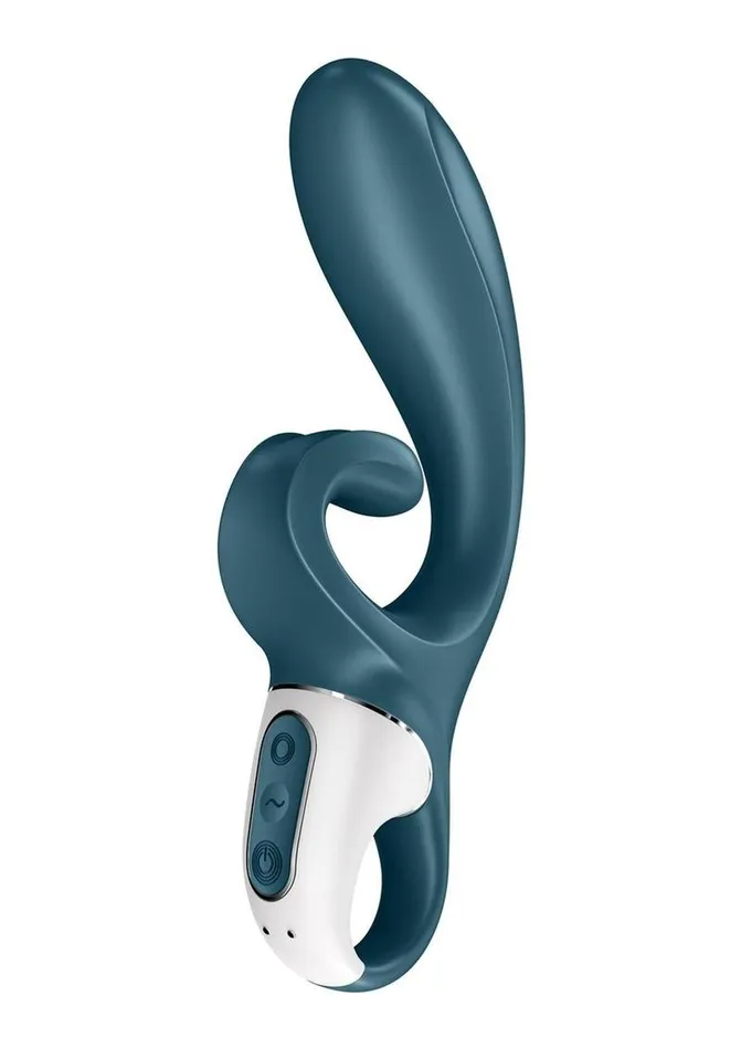 Satisfyer Female Sex Toys Satisfyer Hug Me Rechargeable Silicone Vibrator with Clitoral Stimulation Grayblue