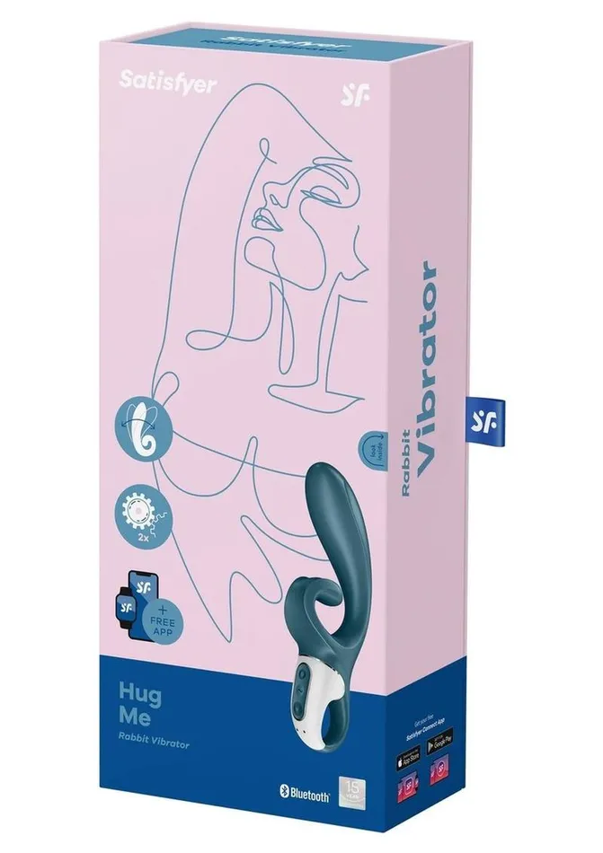 Satisfyer Female Sex Toys Satisfyer Hug Me Rechargeable Silicone Vibrator with Clitoral Stimulation Grayblue